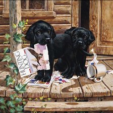 Схема вышивки «Щенки лабрадора»