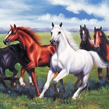 Схема вышивки «Табун»