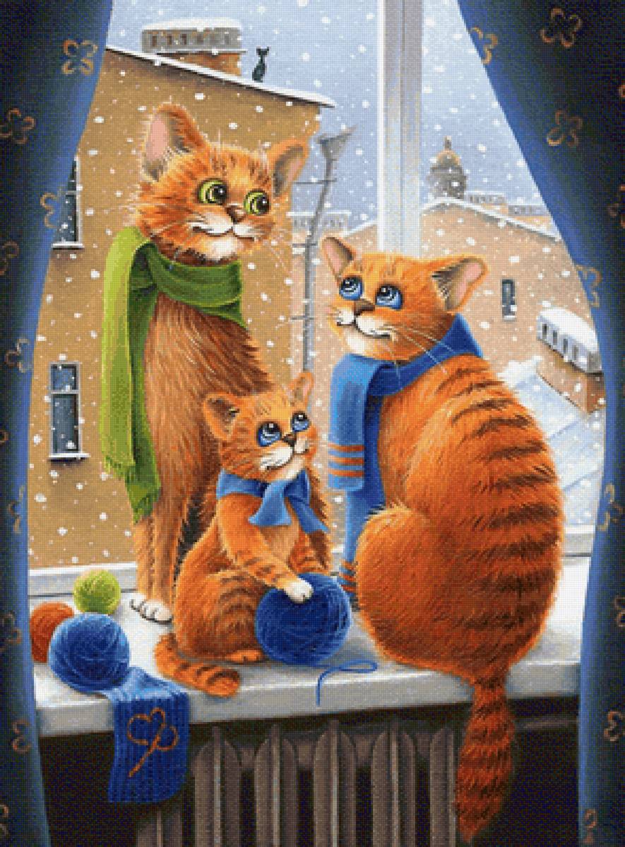 Кошачье семейство - семья, кот - предпросмотр