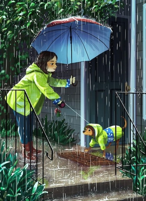 LLUVIA - dibujo - оригинал