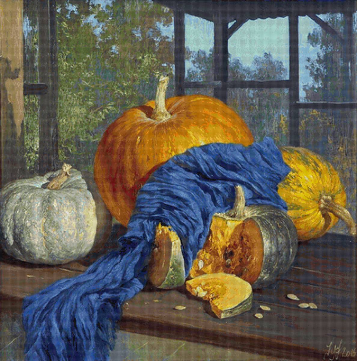 натюрморт с тыквами - юрий клапоух - предпросмотр