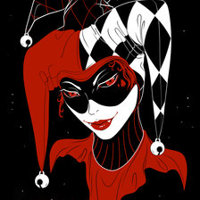 Схема вышивки «Харли квин»