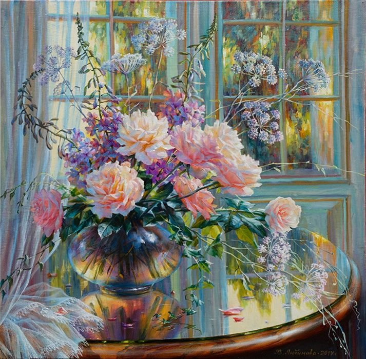 floral - flores, jarron - оригинал