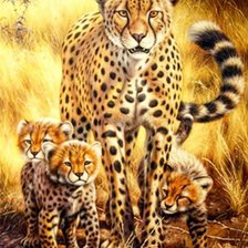 Схема вышивки «Семья гепардов»