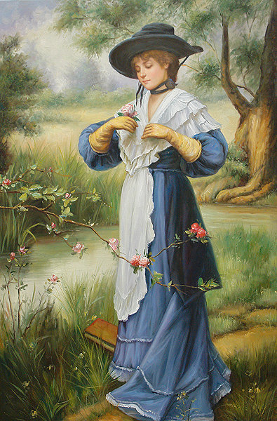 žena v modrom - оригинал