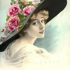 Схема вышивки «dama v klobuku»