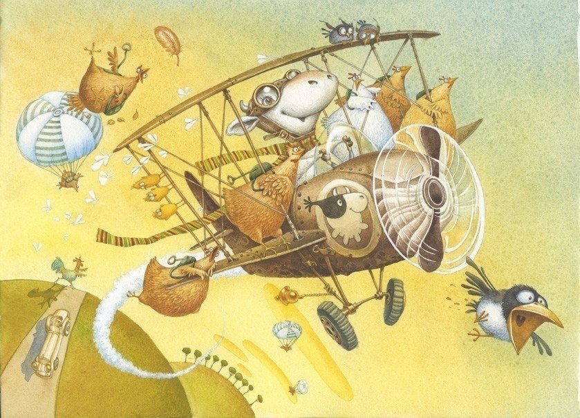 ПОЛЕТ - животные, самолет - оригинал