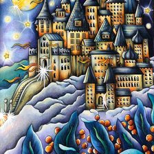 Схема вышивки «сказочный город»