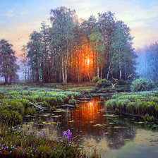 Схема вышивки «закат»