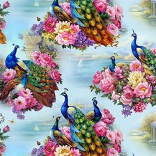 Схема вышивки «павлины»