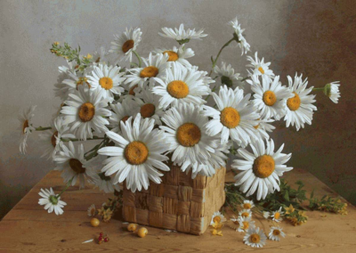 Cesta com flores. - flores. - предпросмотр