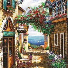 Схема вышивки «restaurant street»