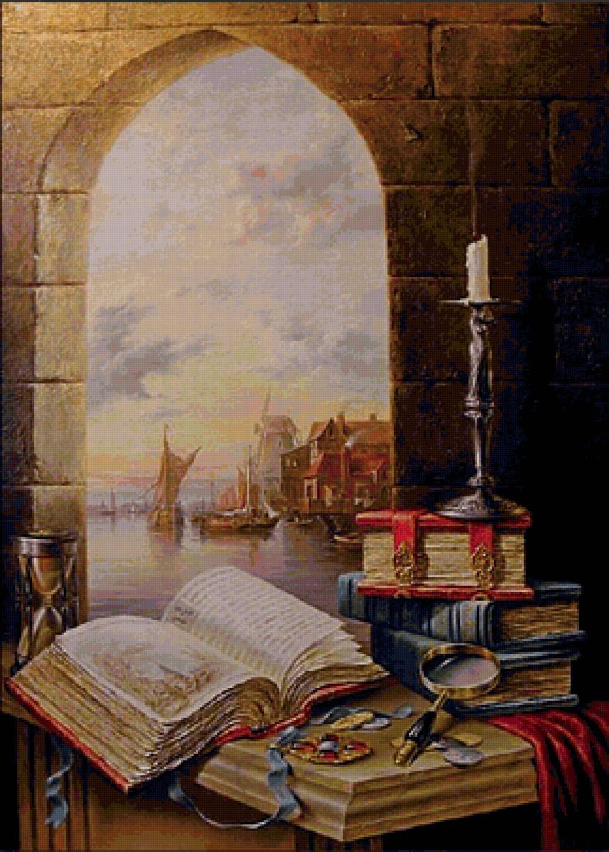 Натюрморт  со  свечой. - натюрморт - предпросмотр