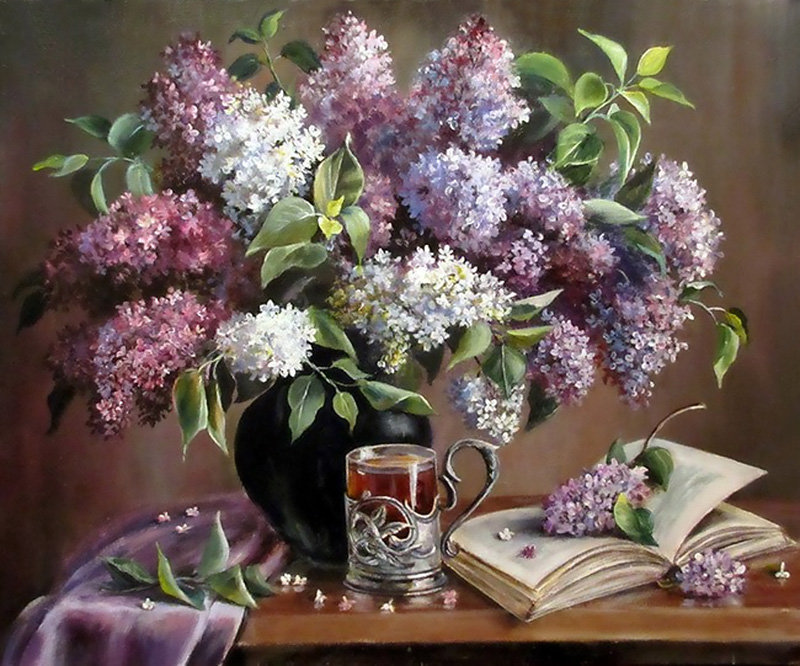 Ramo y Libro - flores - оригинал