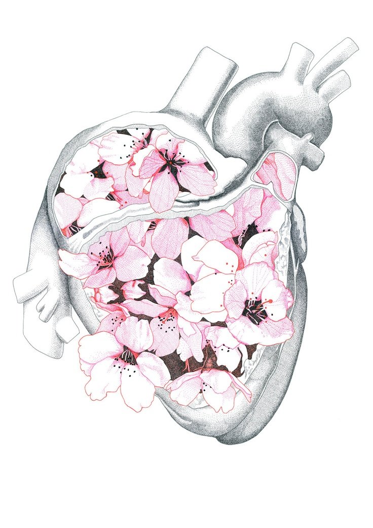 Сердце - сердце, цветы - оригинал