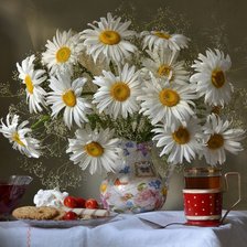 Mesa decorada para o chá.