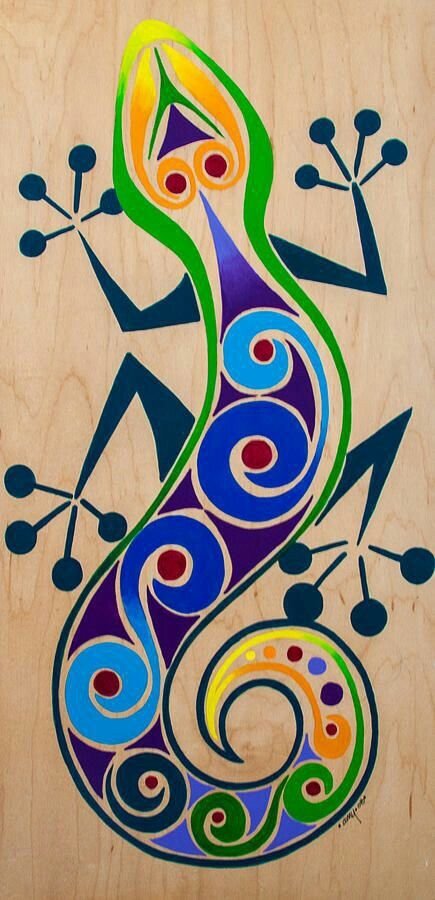 цветная ящерка - ящерица - оригинал