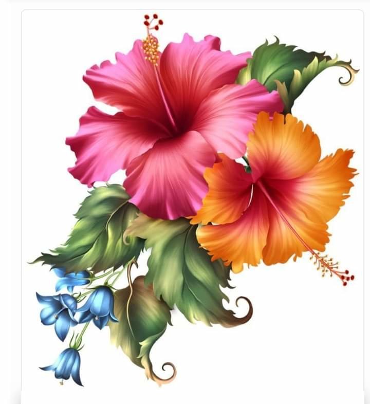 Dos flores - mariposas - оригинал