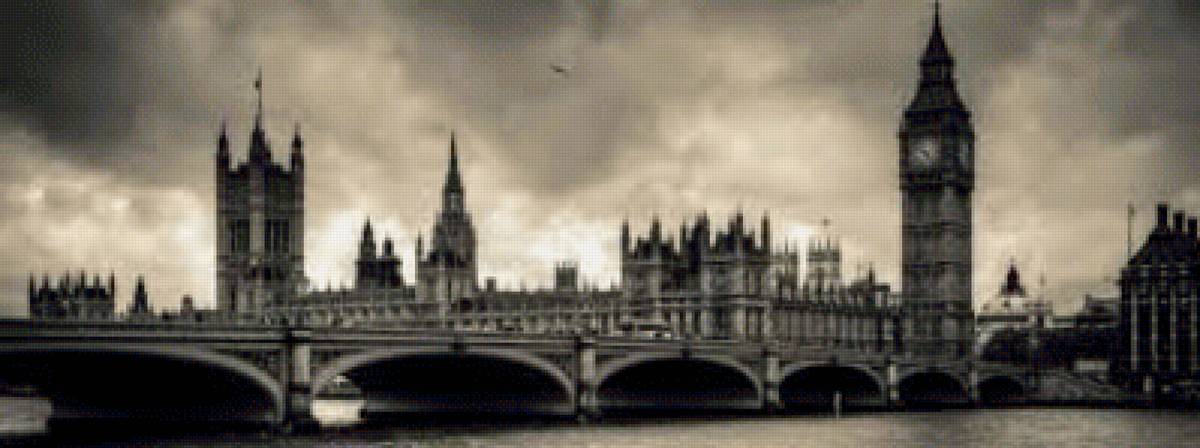 мост - монохром, мост, город - предпросмотр