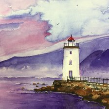 Схема вышивки «Сиреневый маяк»