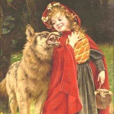 Оригинал схемы вышивки «Красный плащ и волк» (№2373856)