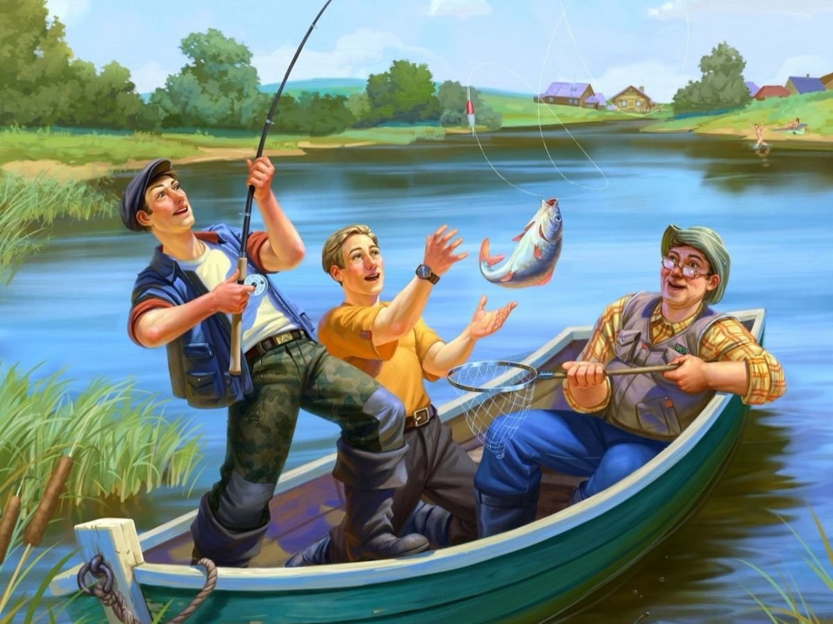 Рисунок на тему рыбалка