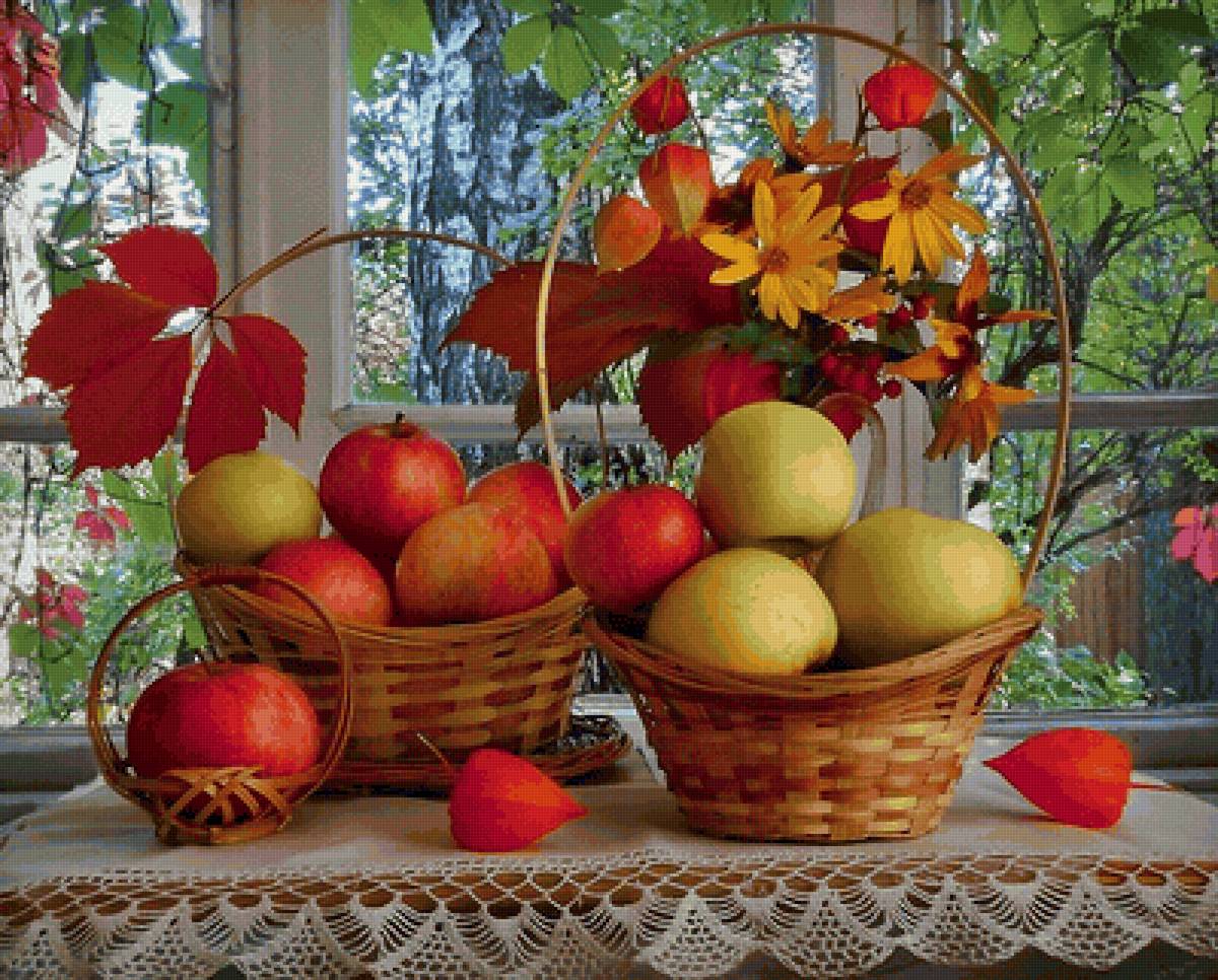 Cesta com frutas . - flores. frutas .natureza. - предпросмотр