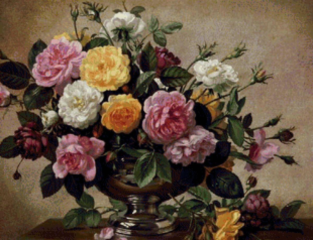 художник альберт вильямс - картина, натюрморт, цветы - предпросмотр