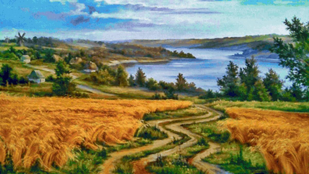 Paisagens rural - plantações. vila. rio .paisagens . - предпросмотр