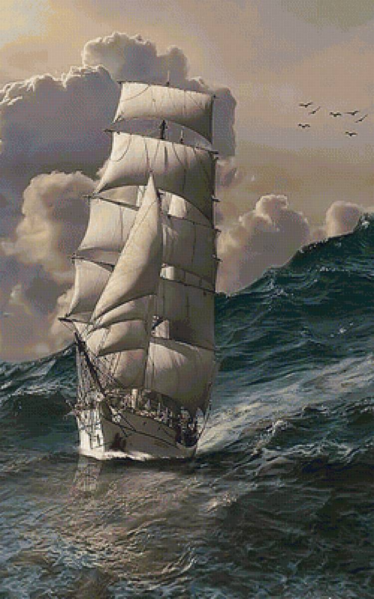 парусник - корабль, море - предпросмотр