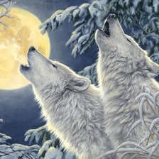 Схема вышивки «Волки»