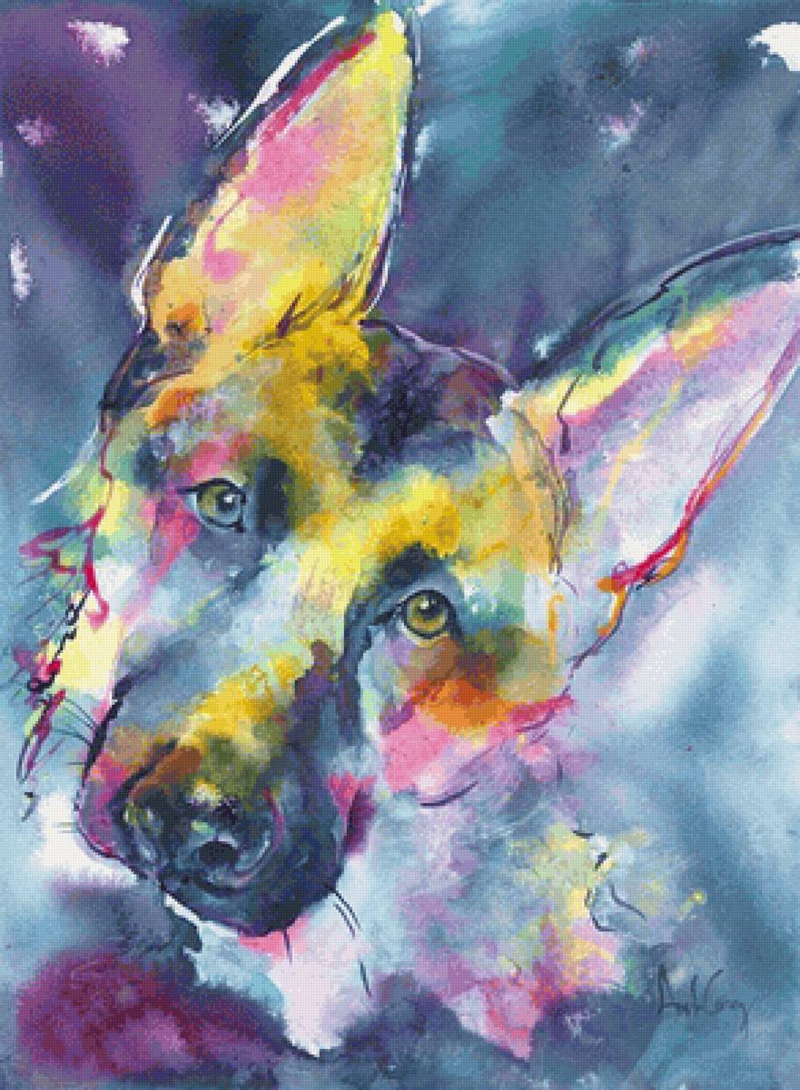 Овчарка. Акварель - художники - предпросмотр