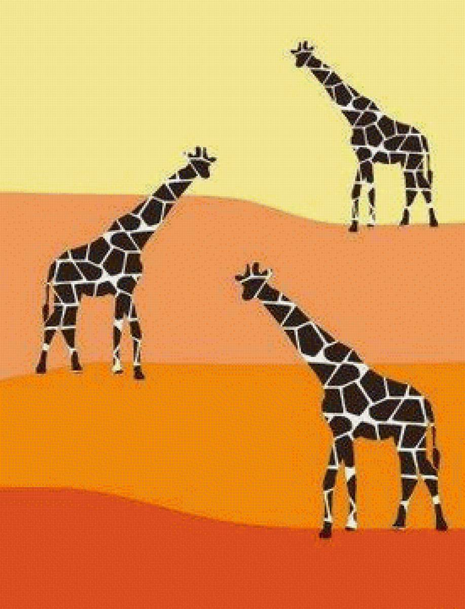 стилизованный жираф - африка, животные, стиль, жираф - предпросмотр