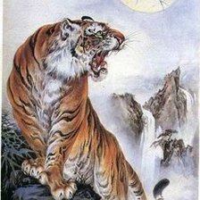 Схема вышивки «тигр гори»