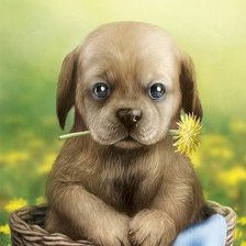 Схема вышивки «щенок»