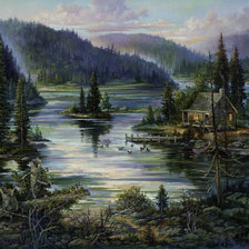 Схема вышивки «на озере»