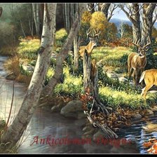 Схема вышивки «олени»