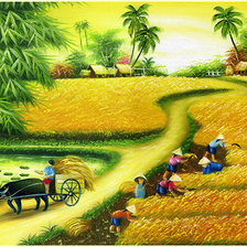 Схема вышивки «Phong cảnh làng quê»