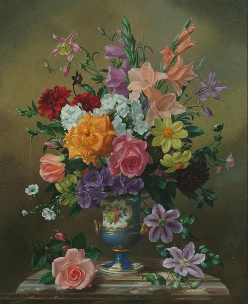 цветочный натюрморт - натюрморт, цветы, картина - оригинал