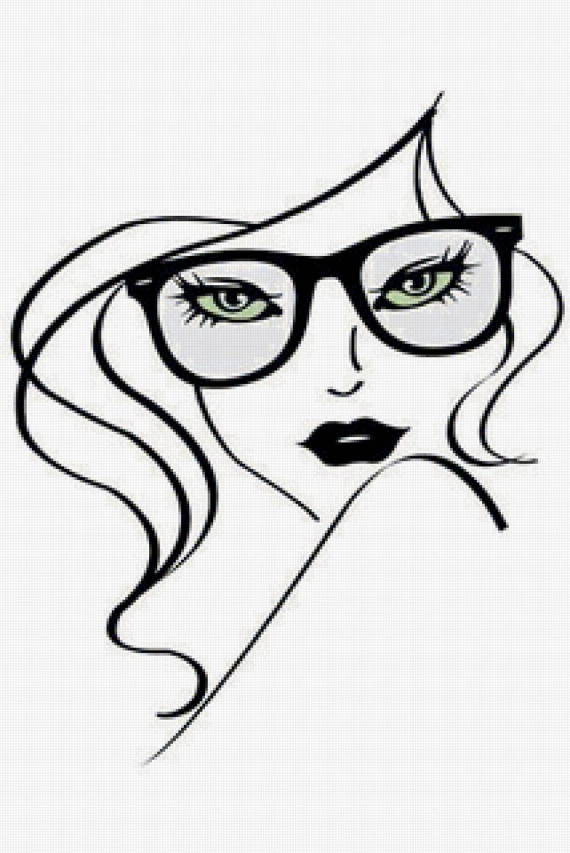 Рисунок девушки - монохром, девушка - предпросмотр