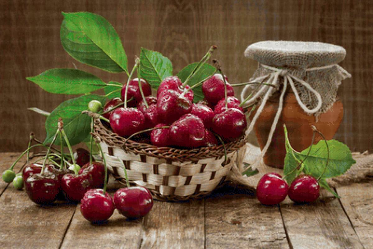 Geleia e cerejas. - frutas . - предпросмотр