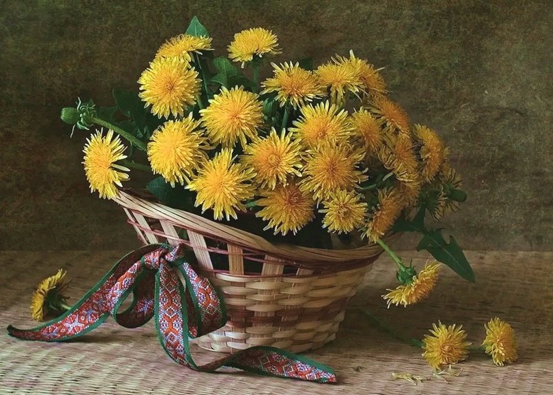 Cesta com flores. - flores. - оригинал