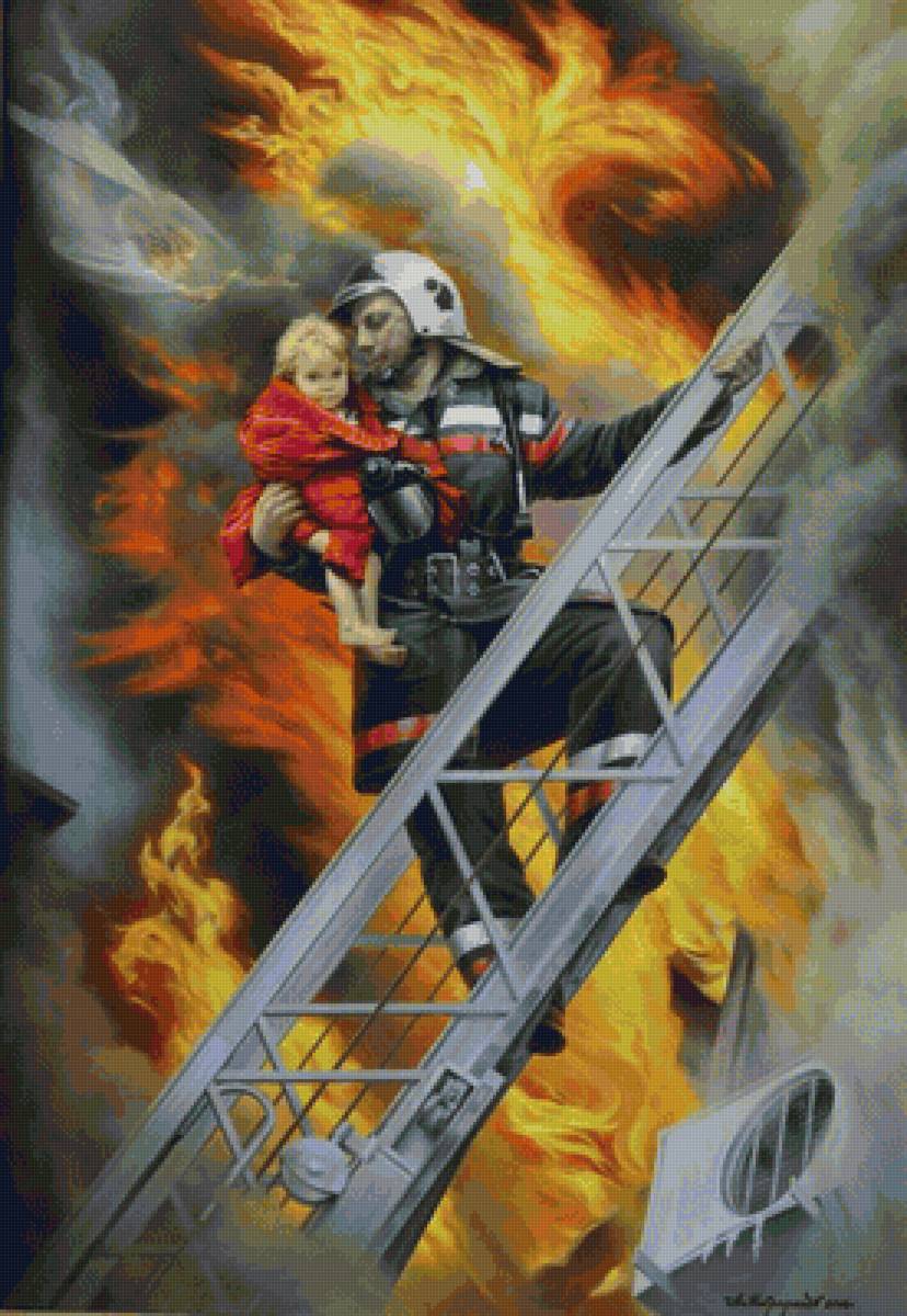 Спасение ребенка - пожарный - предпросмотр
