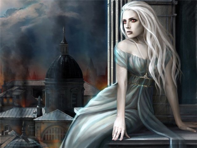 Банши девушка - девушка, фантастические существа, город - оригинал