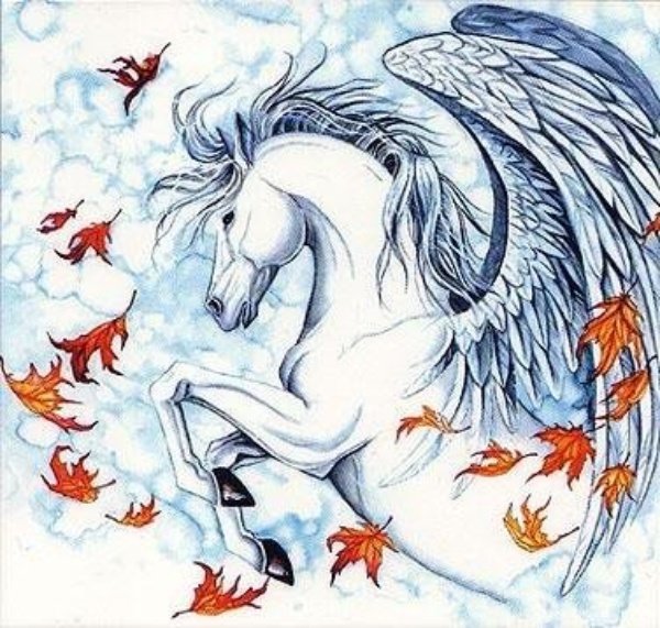 Крылатый конь акбузат - листья, конь, крылья - оригинал