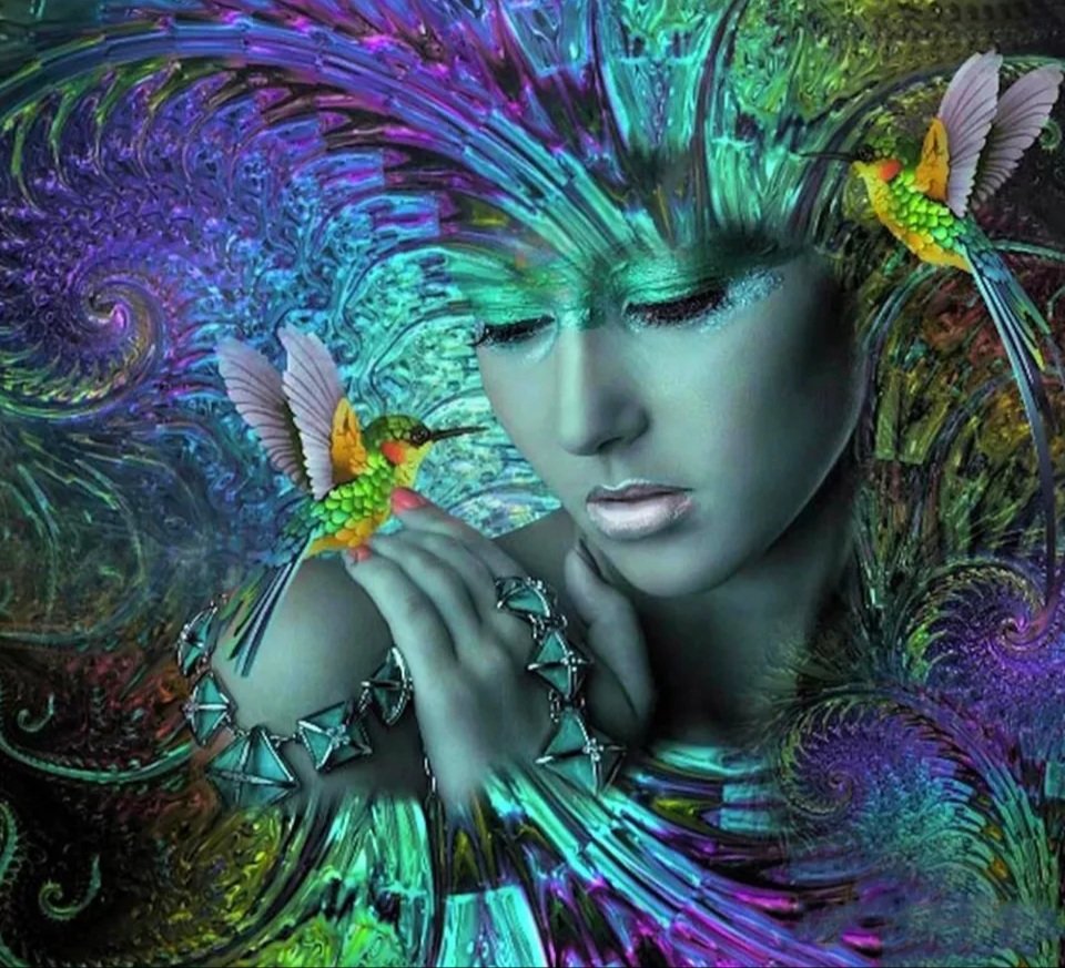 Dama con colibrí - оригинал