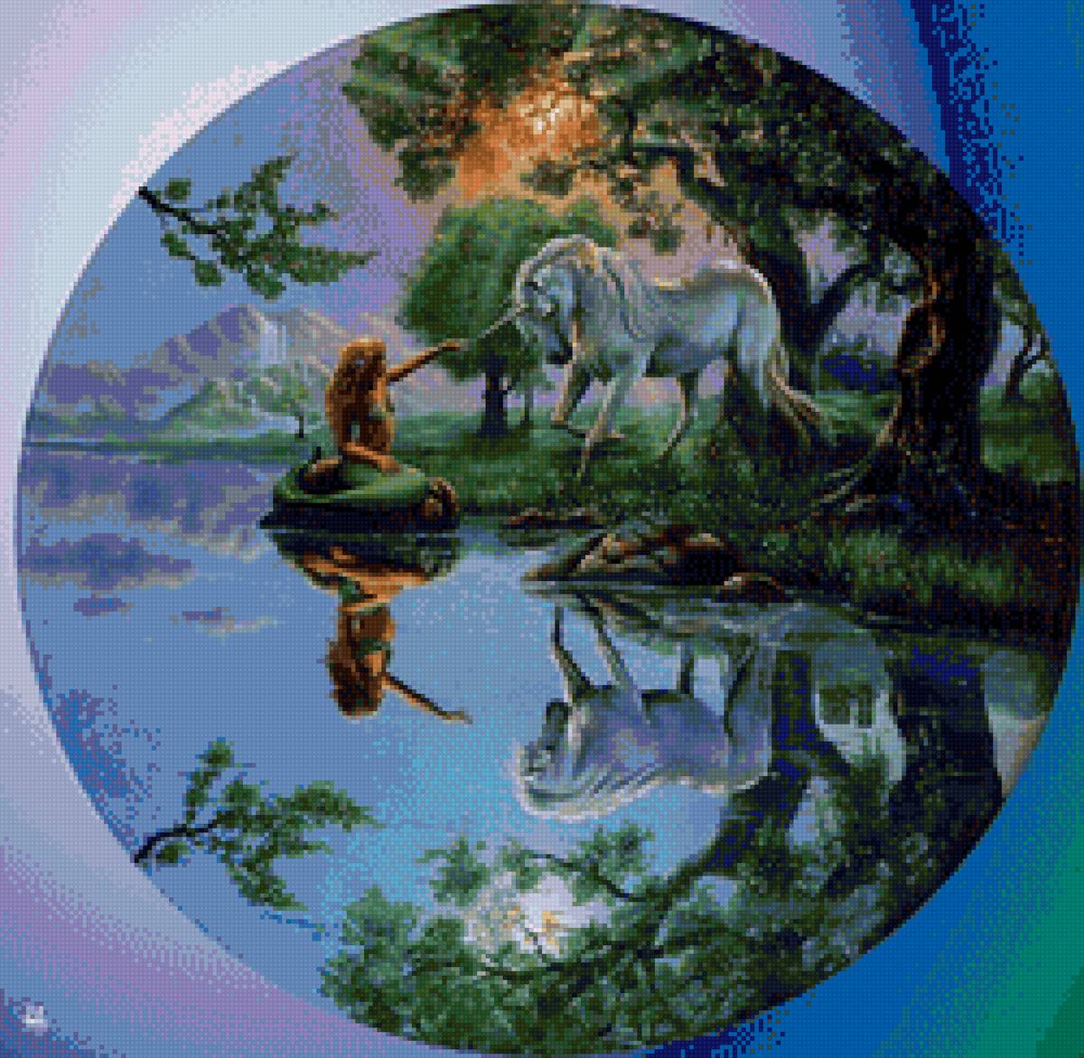 Картины Джима Уоррена единорог - единорог, подушка, картина - предпросмотр