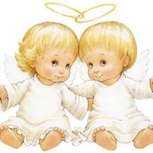 Оригинал схемы вышивки «Ангелочки двойняшки» (№2383323)