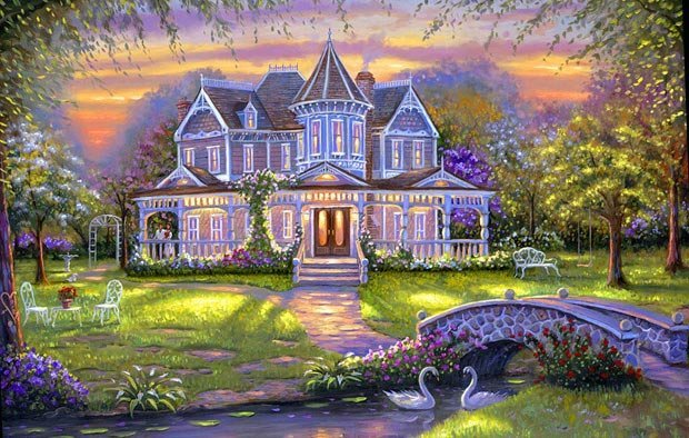Томас Кинкейд сказочная усадьба - картина, сказка, усадьба - оригинал