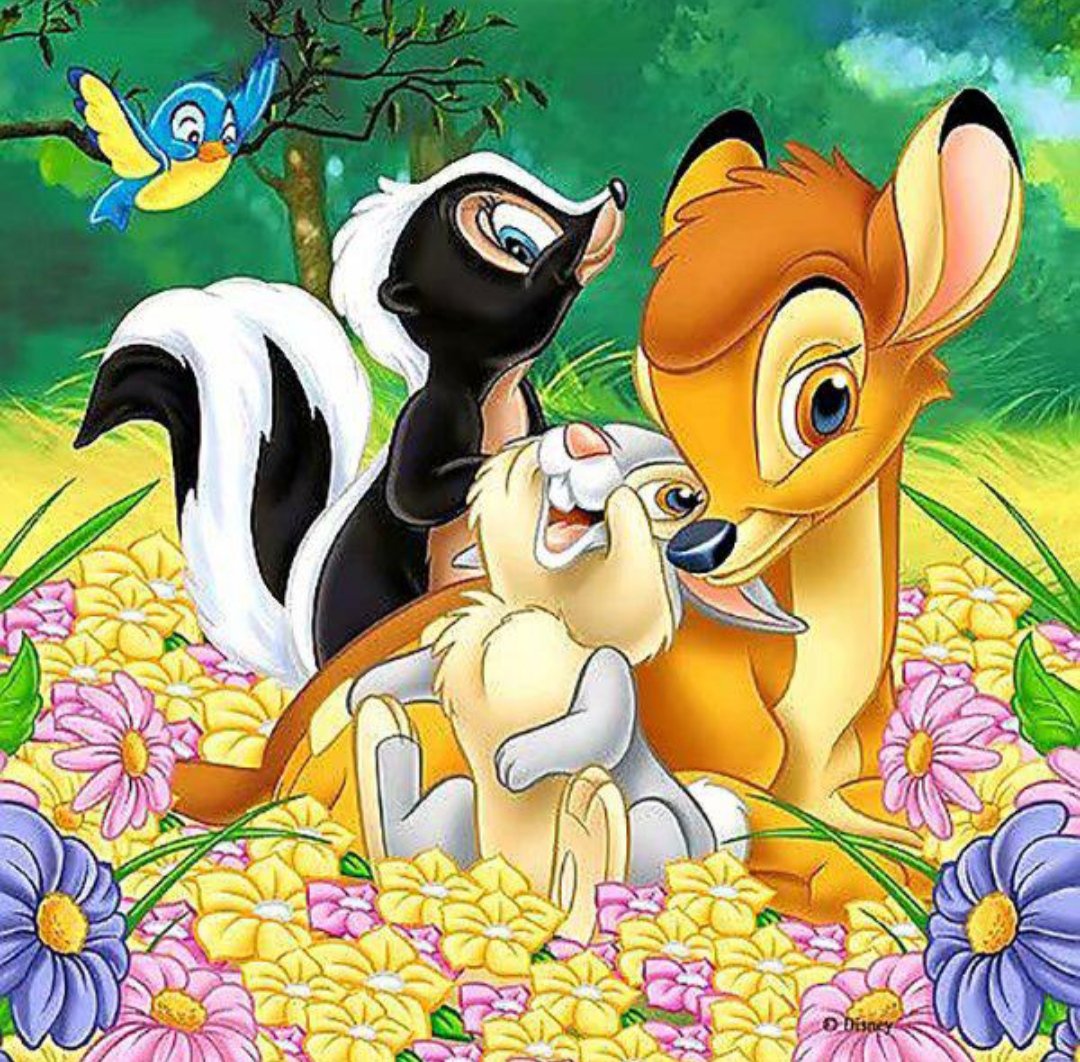 Бэмби - сказка, кролик, олененок, скунс, природа, бэмби - оригинал